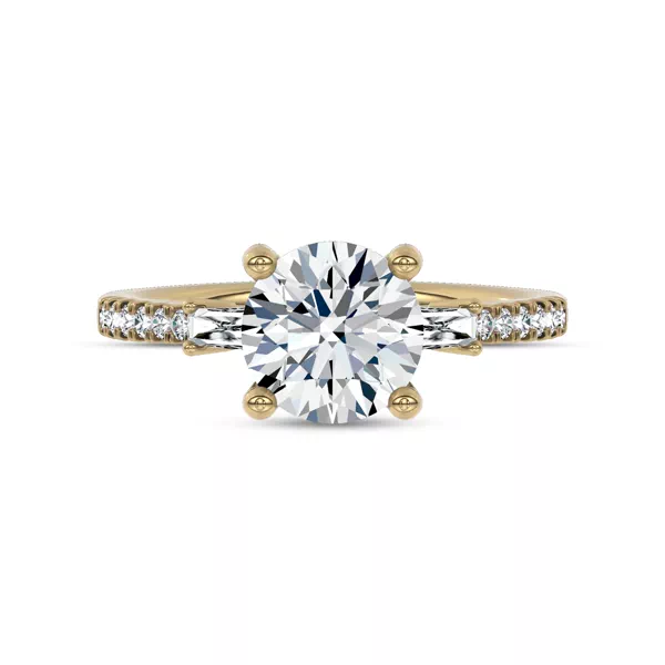 Brenda Tapered Baguette & Pavé Engagement Ring