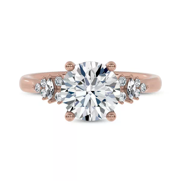 Almita Marquise And Round Diamond Engagement Ring