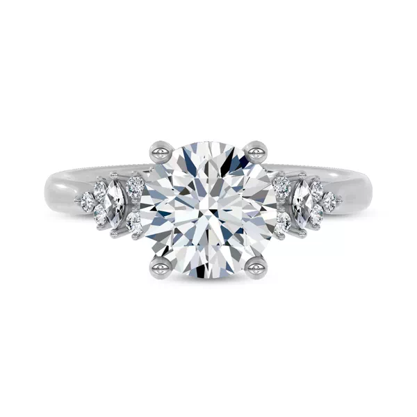 Almita Marquise And Round Diamond Engagement Ring