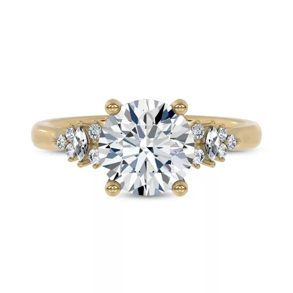 Almita Marquise And Round Diamond Engagement Ring