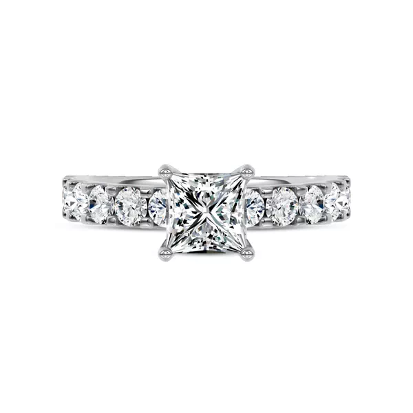 Jules Classic Lab Engagement Ring (.90ct. tw.) With 1.8 Carat Princess Diamond