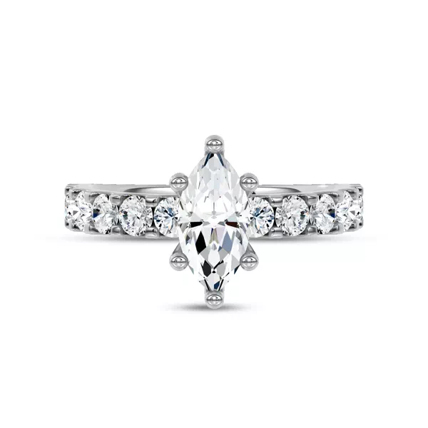 Jules Classic Lab Engagement Ring (.90ct. tw.) With 1.01 Carat Marquise Diamond
