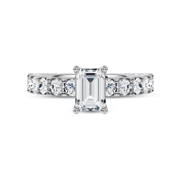 Jules Classic Lab Engagement Ring (.90ct. tw.) With 1.01 Carat Emerald Diamond