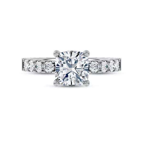 Jules Classic Lab Engagement Ring (1/2ct. tw.) With 1.6 Carat Cushion Diamond