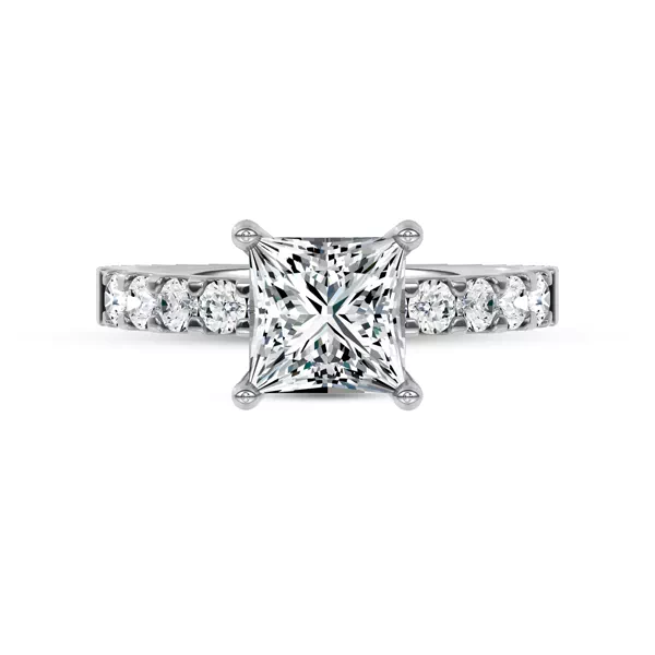 Jules Classic Lab Engagement Ring (1/2ct. tw.) With 1.8 Carat Princess Diamond