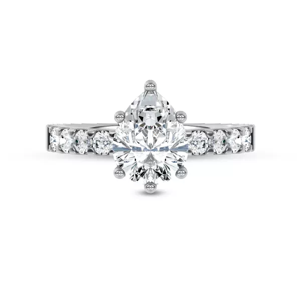 Jules Classic Lab Engagement Ring (1/2ct. tw.) With 1.04 Carat Pear Diamond
