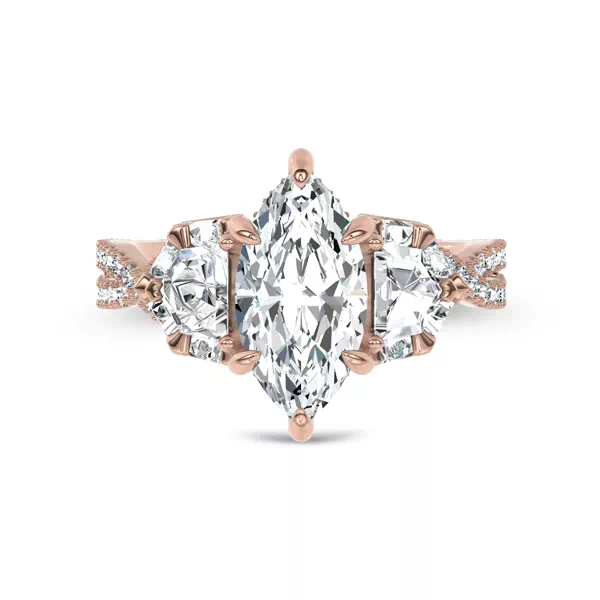 Bellatrix Epaulette Pavé Twist Lab Engagement Ring