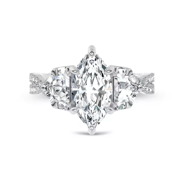 Bellatrix Epaulette Pavé Twist Lab Engagement Ring
