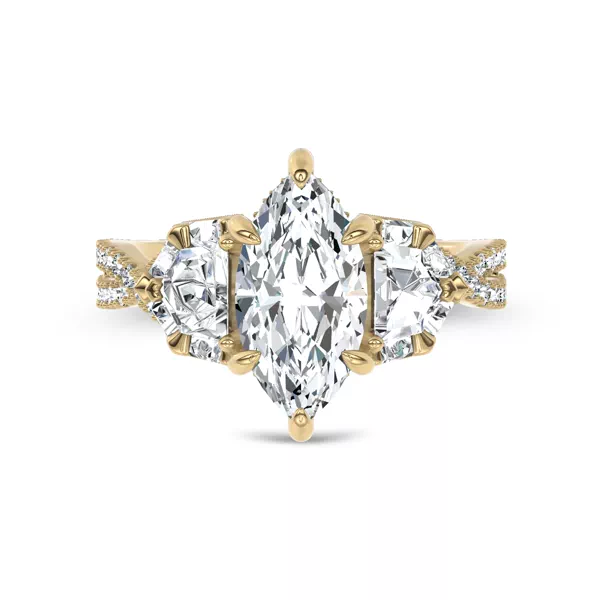 Bellatrix Epaulette Pavé Twist Lab Engagement Ring