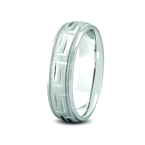 Fancy Carved Diamond Cut Band (6mm)