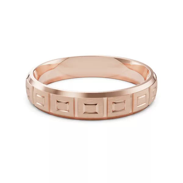 Square Diamond Cut Carved Band (4mm)