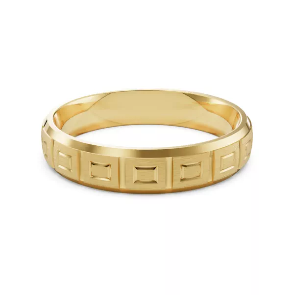Square Diamond Cut Carved Band (4mm)