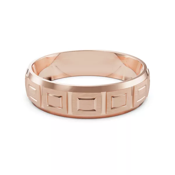 Square Diamond Cut Carved Band (5mm)