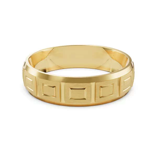 Square Diamond Cut Carved Band (5mm)