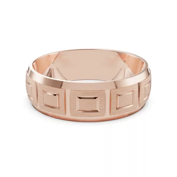 Square Diamond Cut Carved Band (6mm)