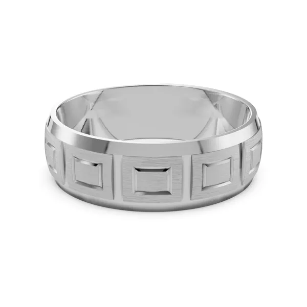 Square Diamond Cut Carved Band (6mm)