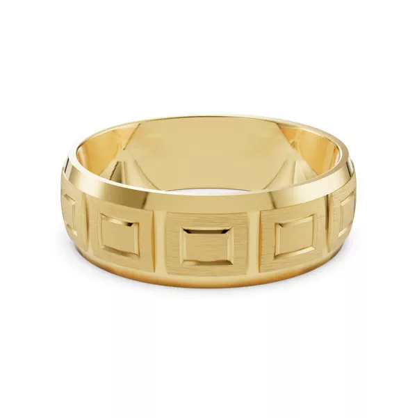 Square Diamond Cut Carved Band (6mm)