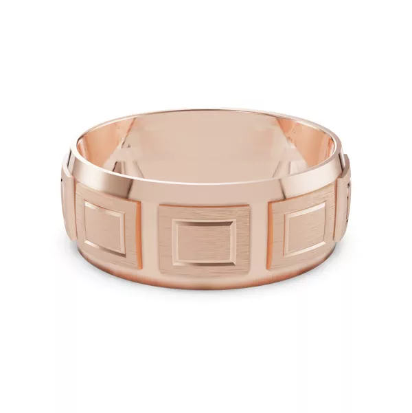 Square Diamond Cut Carved Band (7mm)