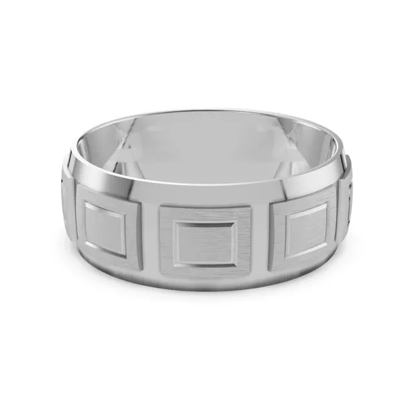Square Diamond Cut Carved Band (7mm)