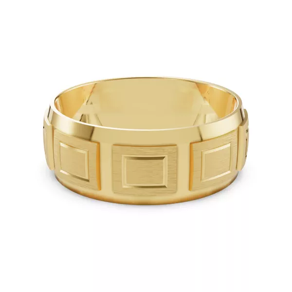 Square Diamond Cut Carved Band (7mm)