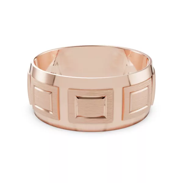Square Diamond Cut Carved Band (8mm)