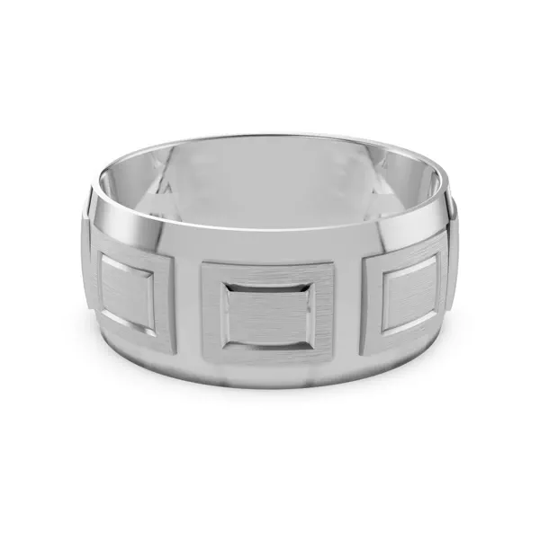 Square Diamond Cut Carved Band (8mm)