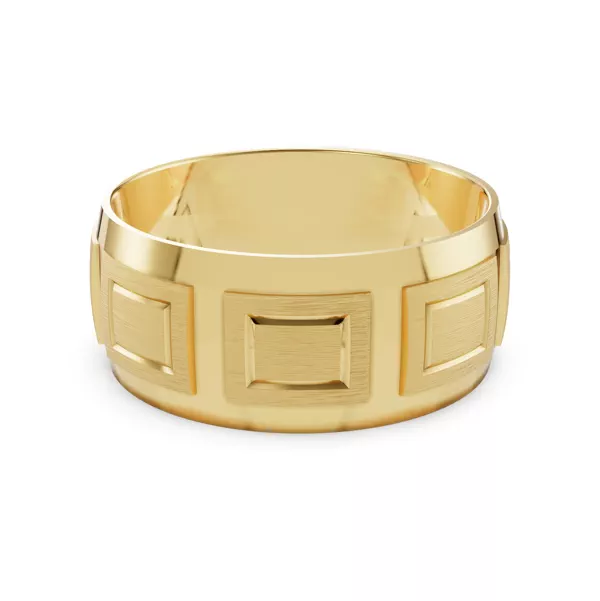 Square Diamond Cut Carved Band (8mm)
