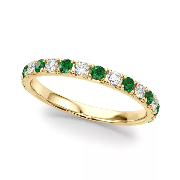 Riley Classic Diamond & Emerald Band