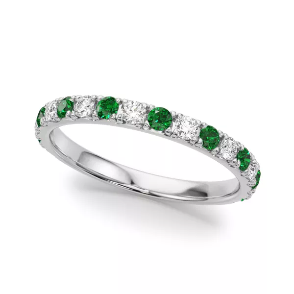 Riley Classic Diamond & Emerald Band
