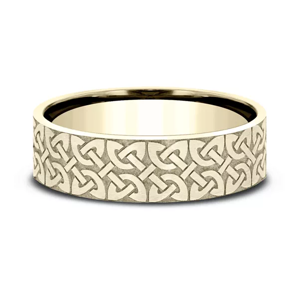 Celtic Knotwork Flat Comfort-Fit Band (7mm)