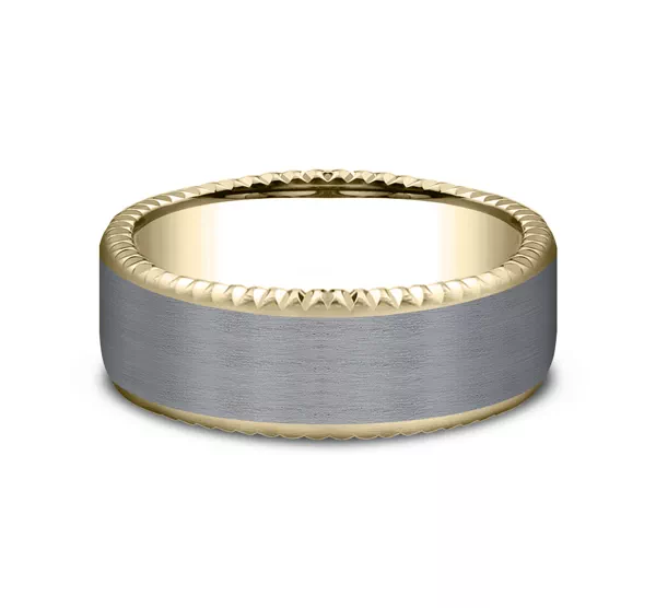 Bastion Thin Fluted Bevel Grey Tantalum Comfort-Fit Band (7.5mm)
