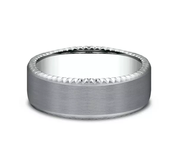 Bastion Thin Fluted Bevel Grey Tantalum Comfort-Fit Band (7.5mm)