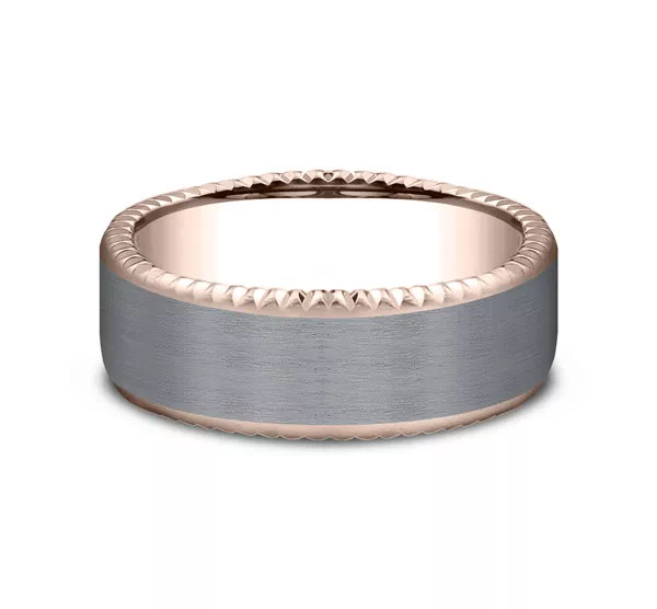 Bastion Thin Fluted Bevel Grey Tantalum Comfort-Fit Band (7.5mm)