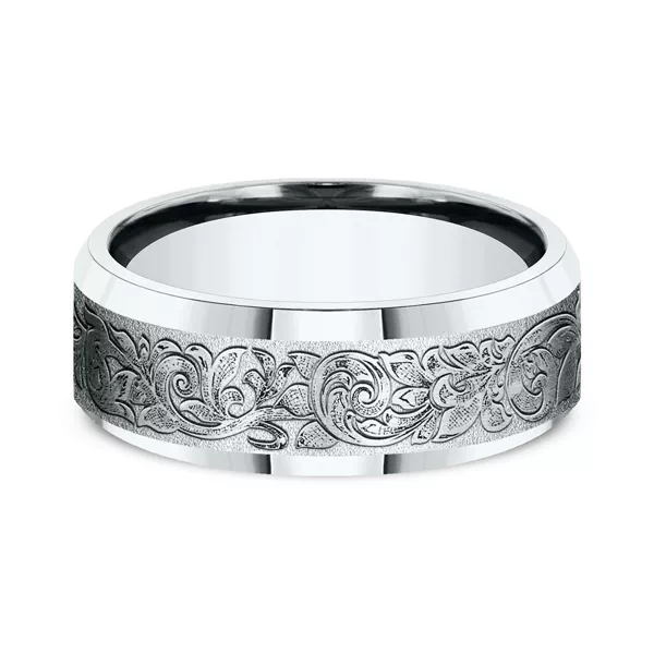 Valentura Floral Scroll Comfort-Fit Band (7.5mm)