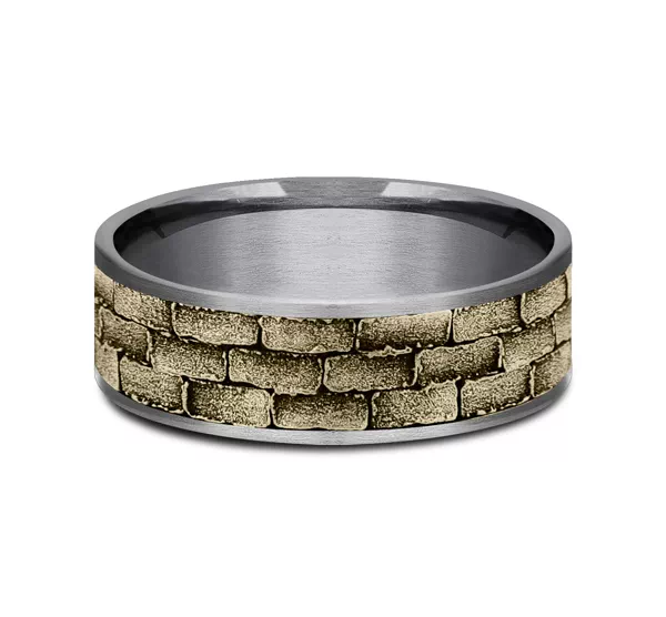 Masonry Gold & Tantalum Comfort-Fit Band (7.5mm)