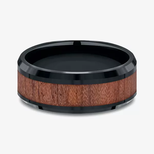 Black Cobalt Woodgrain Inlay Band (8mm)
