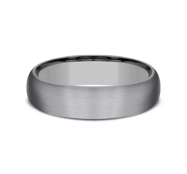 Slate Satin Dome Comfort-Fit Band (6mm)