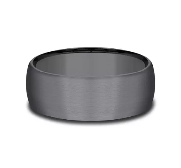 Midnight Satin Dome Comfort-Fit Band (8mm)