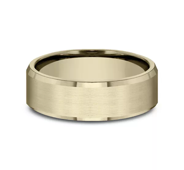 Satin Center Beveled Edge Comfort-Fit Band (7mm)
