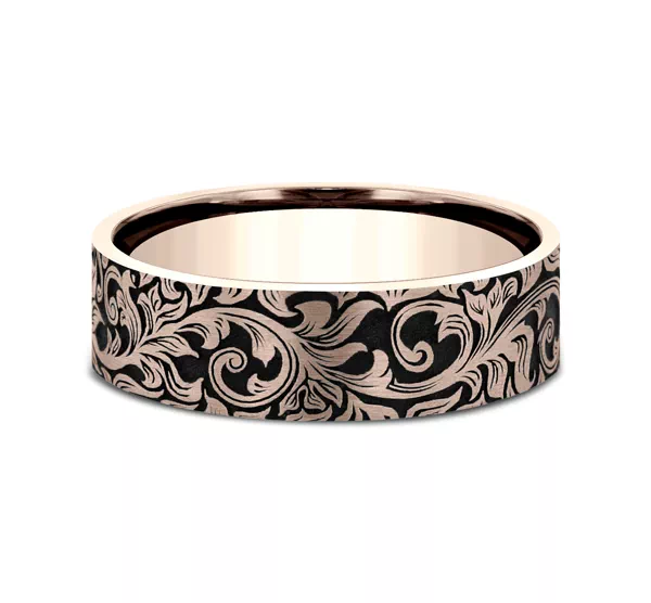 Nightfall Engraved Flat Comfort-Fit Band (8mm)