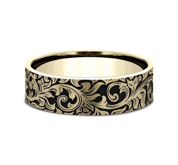 Nightfall Engraved Flat Comfort-Fit Band (8mm)