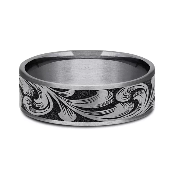 Scrollforge Engraved Two-Tone Comfort-Fit Band (7.5mm)