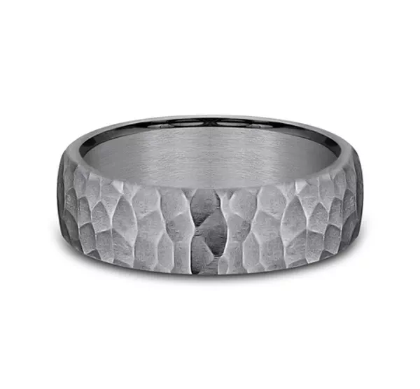 Slate Hammered Comfort-Fit Band (6.5mm)