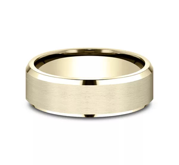 Satin Finish Beveled Edge Comfort Fit Band (7mm)