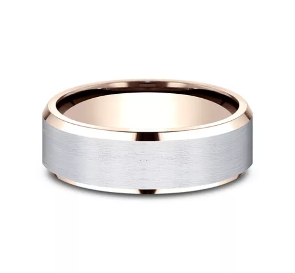 Satin Finish Beveled Edge Comfort Fit Band (7mm)