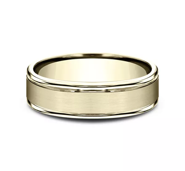 Satin Center Polished Edge Comfort-Fit Band (6mm)