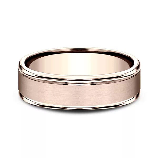 Satin Center Polished Edge Lightweight Comfort-Fit Band (6.5mm)