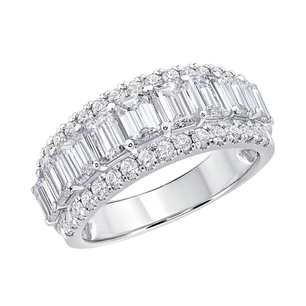 Vivant Emerald-Cut Trio Lab Diamond Band