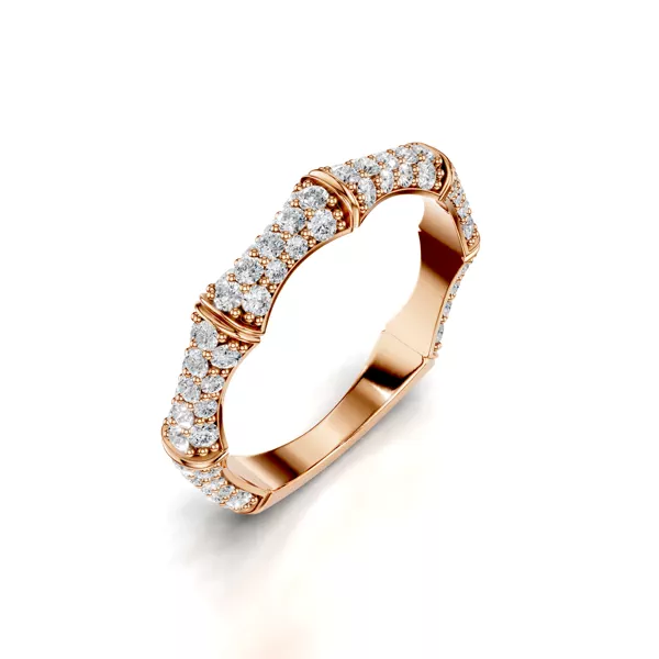 Bamboo Pavé Diamond Band