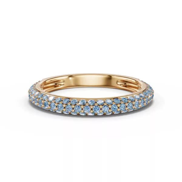 Selora Fancy Blue Lab Diamond Rolled Pavé Band